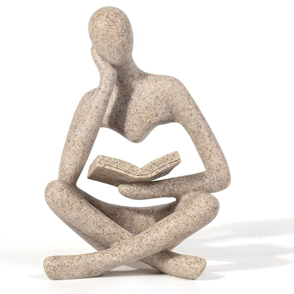 Bookshelf Decor Home Decor - Person Who is Thinking Abstract Thinker Sculpture F