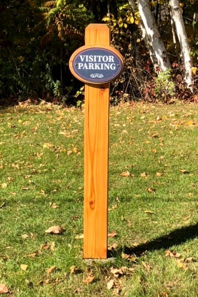 Visitor Parking Cedar Post Sign