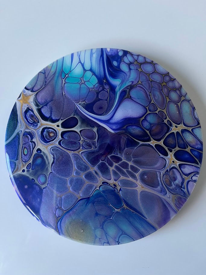 Coaster blues and purples round SOLD