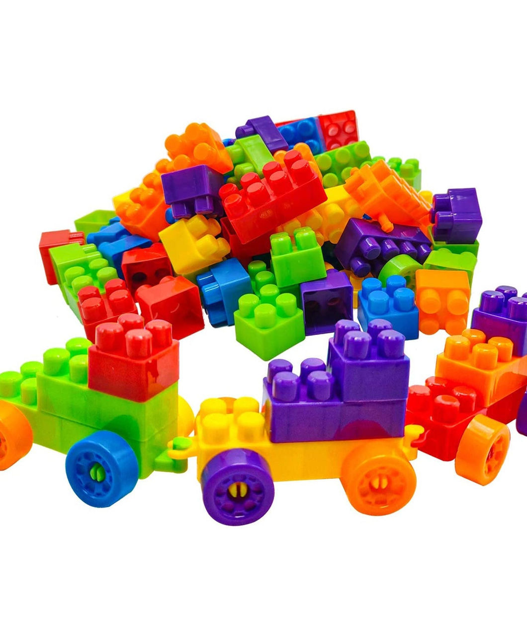 Play Fun & Learning Blocks Set for Kids - 60 Multicolor Bricks