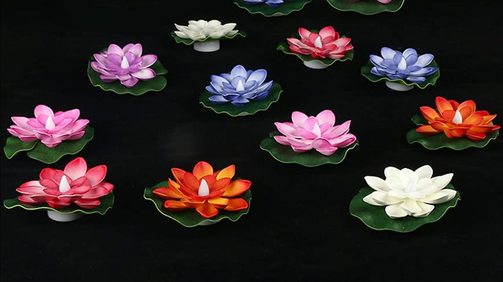 Thumbnail: Water Floating Smokeless Candles & Lotus Flowers Sensor Led TeaLight