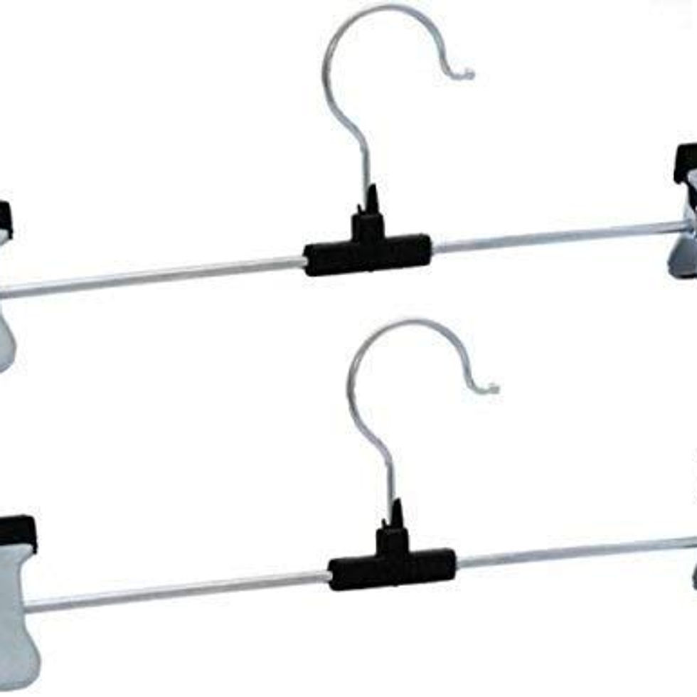 Thumbnail: Hangers with 2-Adjustable Anti-Rust Clips (Pack of 12)