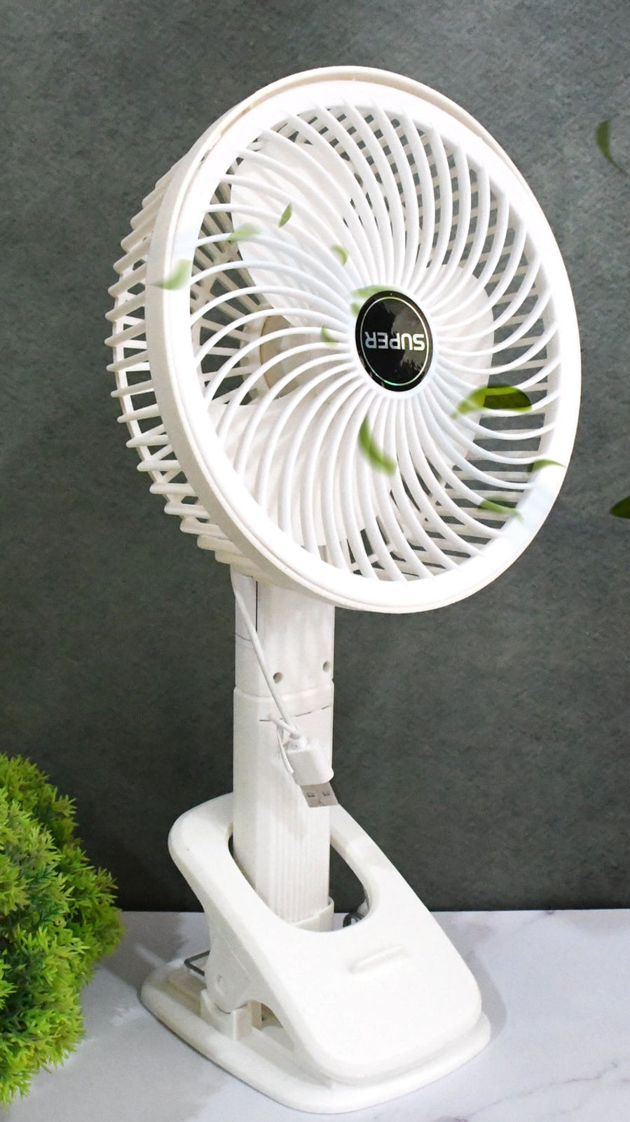 Thumbnail: Multifunctional USB Desk Fan with Clip (1 Pc with Color Box)