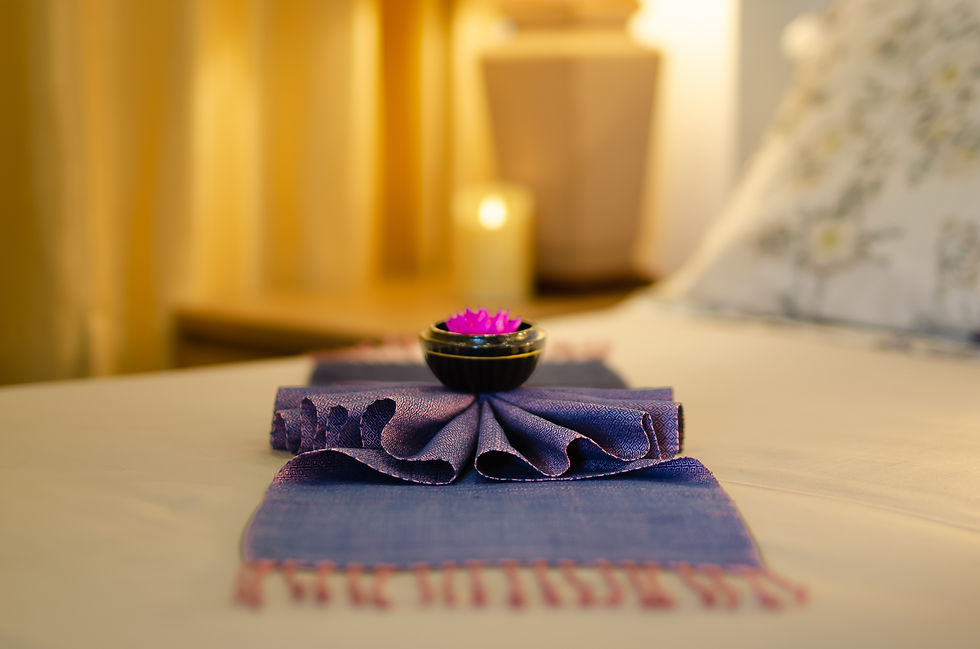 Thumbnail: Dok Kaew Purple Blue - Scarf/Table Runner