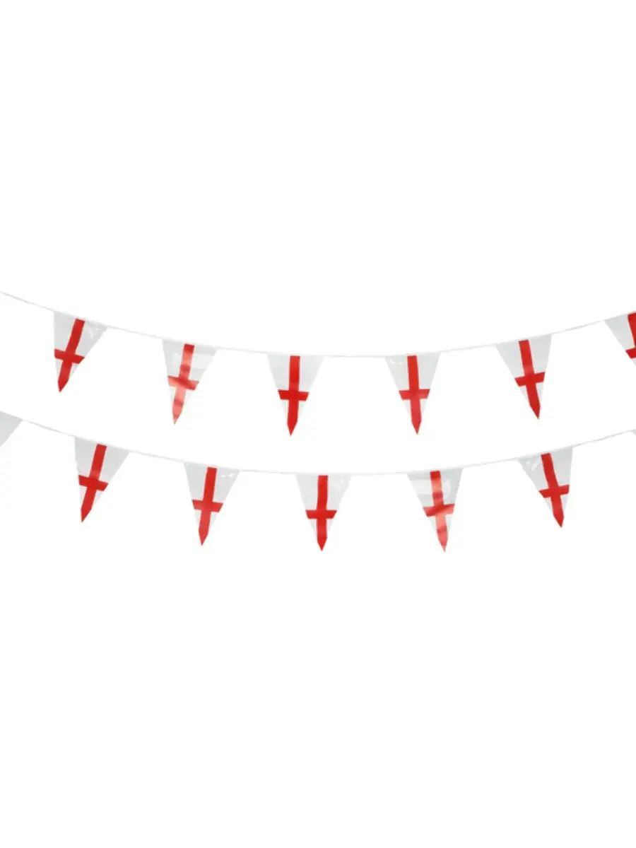 ENGLAND FLAG TRIANGLE BUNTING, PLASTIC