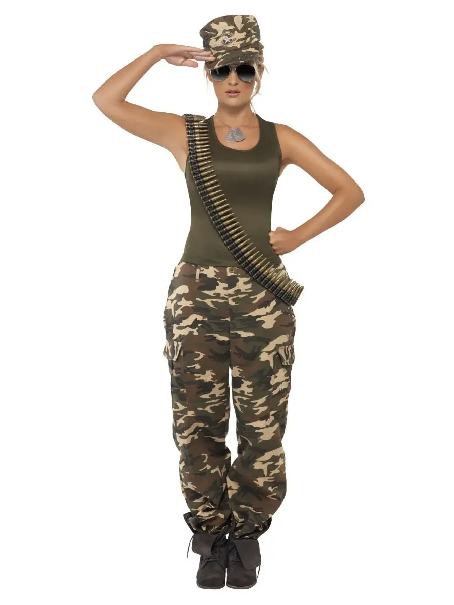 KHAKI CAMO DELUXE COSTUME, FEMALE