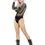 Thumbnail: Fever Long Sleeve Zipped Bodysuit, Black