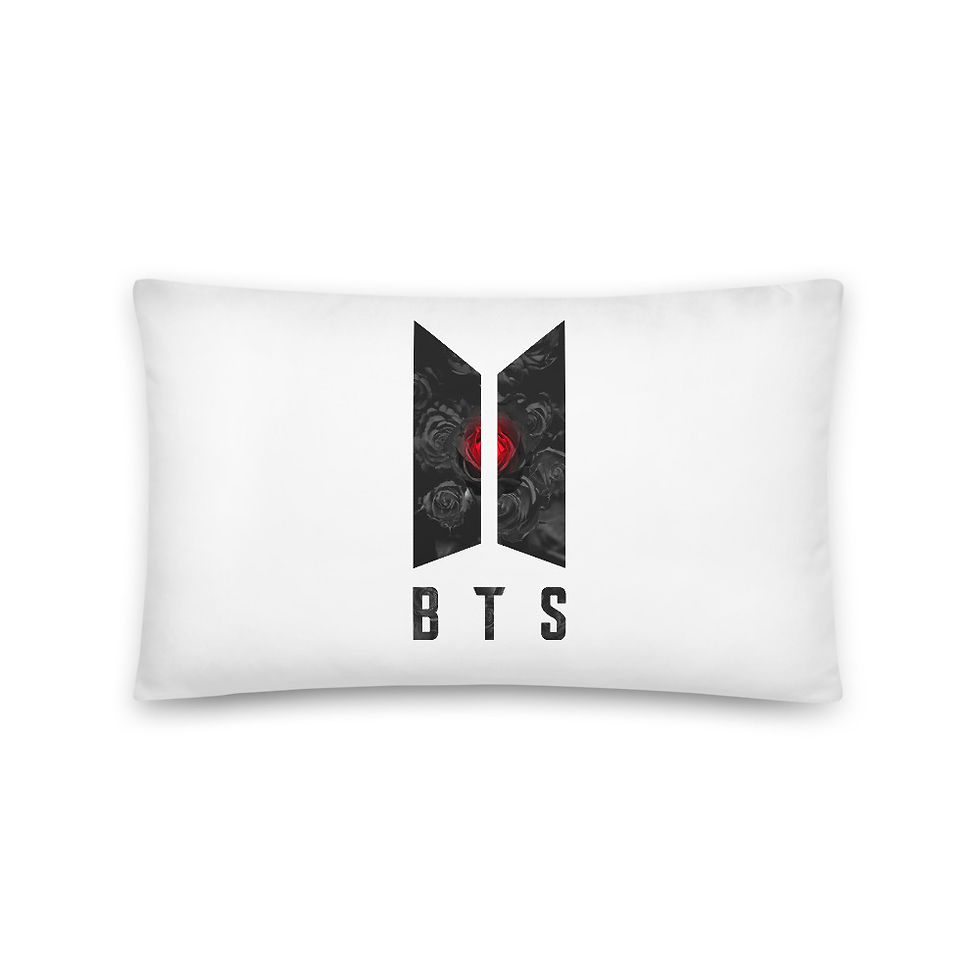 Thumbnail: BTS Logo with Black Rose Basic Pillow