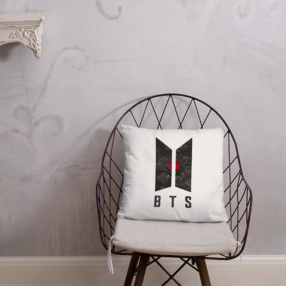 Thumbnail: BTS Logo with Black Rose Basic Pillow
