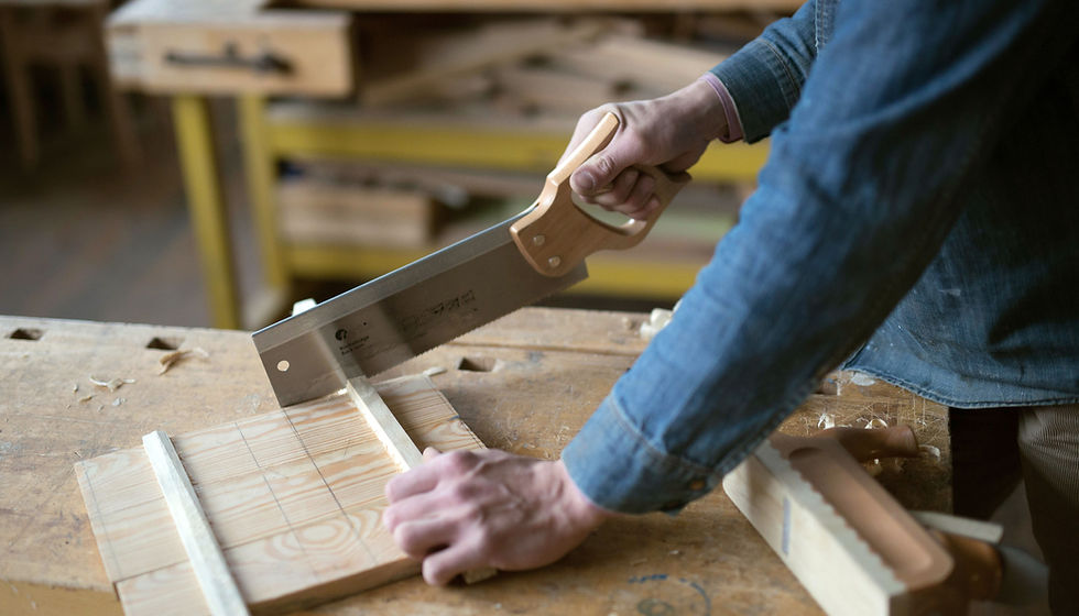 Carpenter Cutting Wood