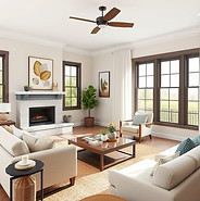 interior design 3d rendering traditional floorplan, relaxed and comfortable style with pop