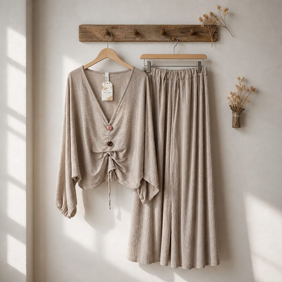 Thumbnail: Button Front Ruched top Co-Ord