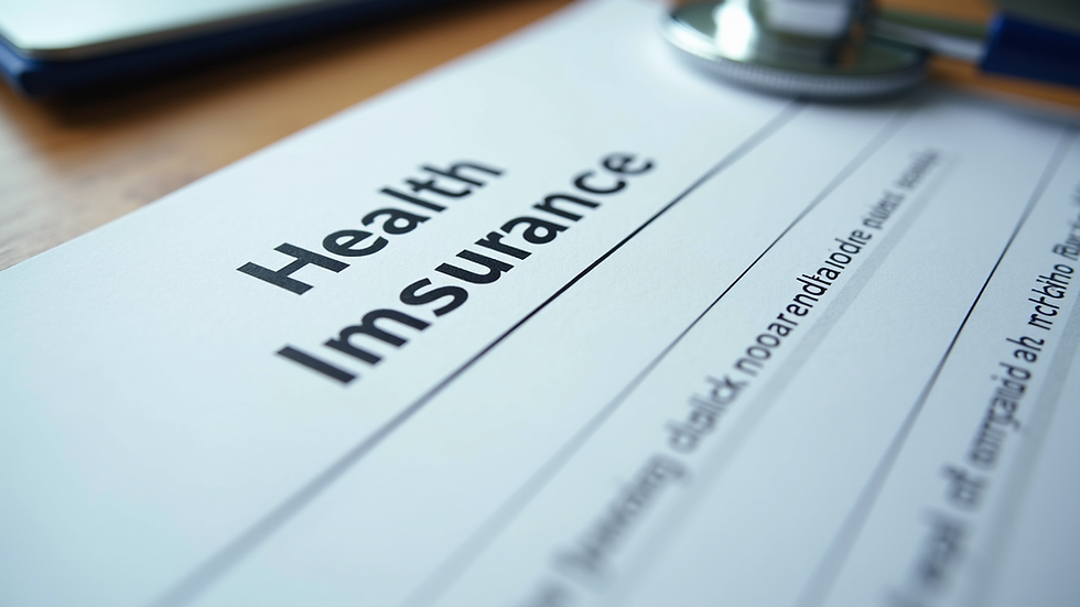 Close-up view of a health insurance policy document
