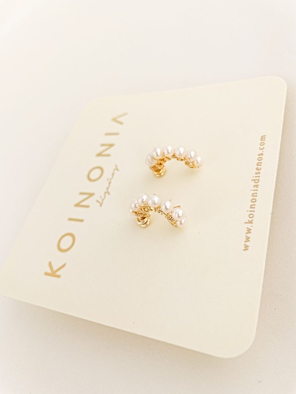 ARETE - ARRACADA PERLAS MINIS / ORO LAMINADO 18K