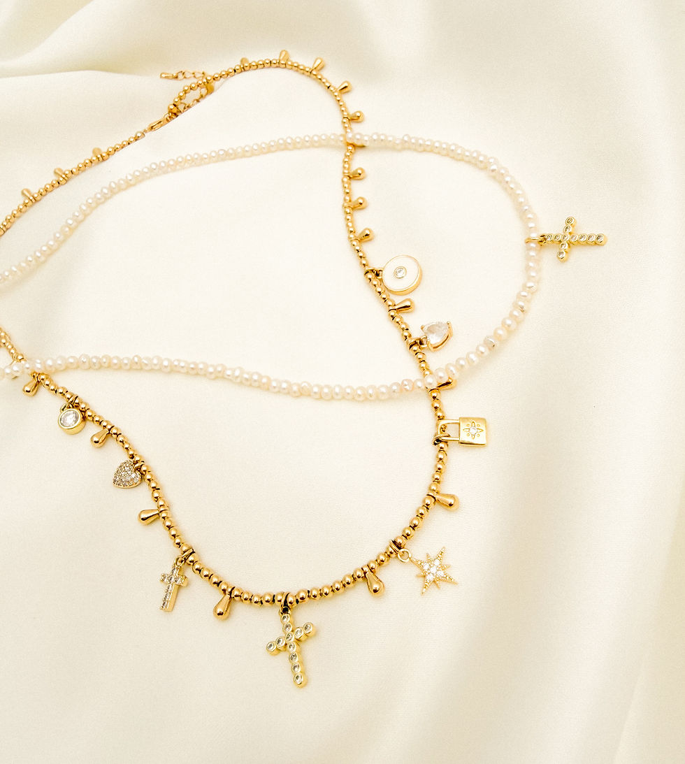 Miniatura: COLLAR MULTIPLES DIJES / ORO LAMINADO 14K