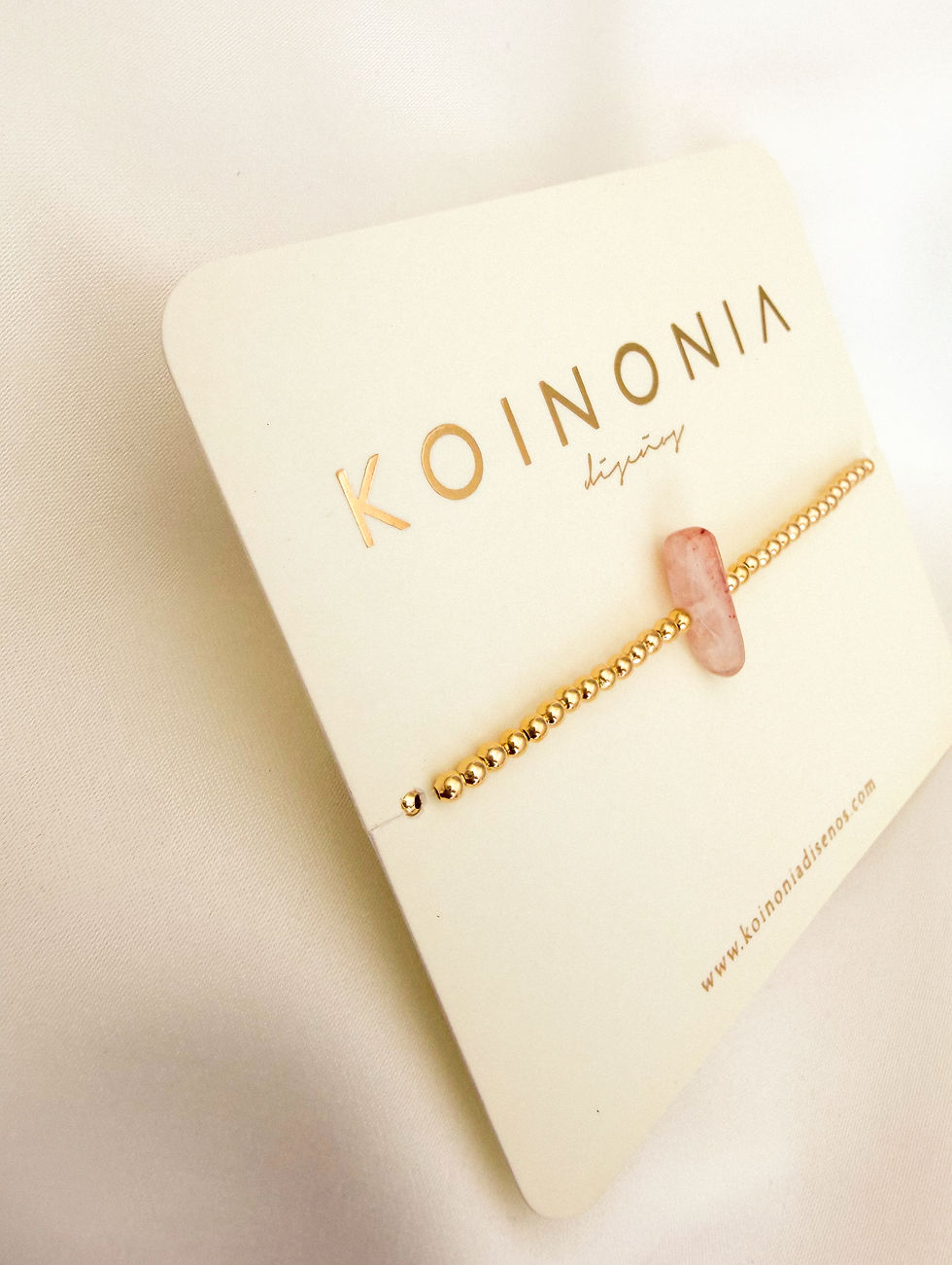 Miniatura: PULSERA PAOLA 04 CUARZO FRESA  - ORO LAMINADO