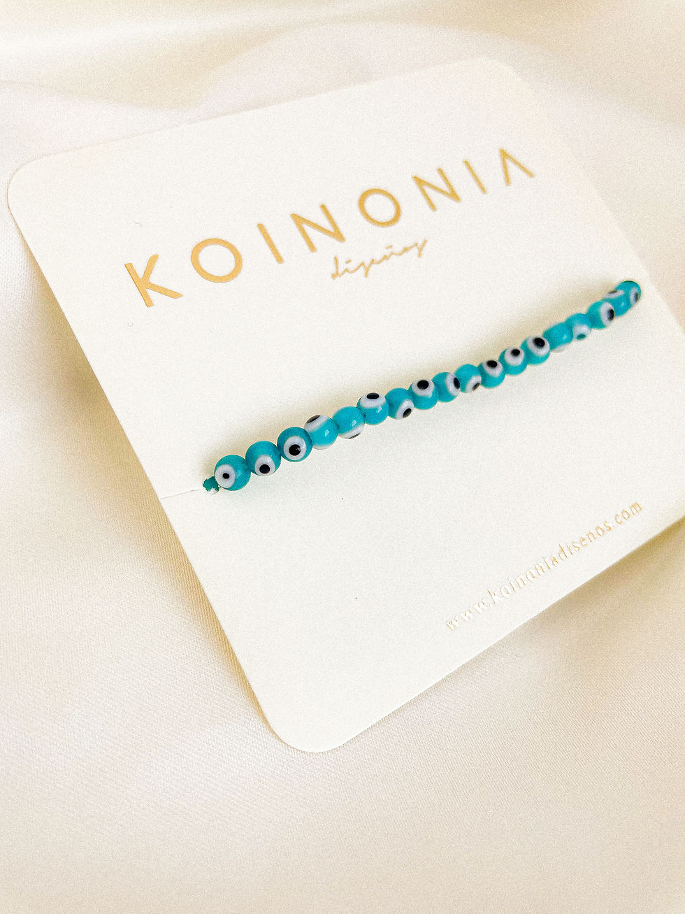 Miniatura: PULSERA OJITOS MINIS "AGUAMARINA"   / ORO LAMINADO 18K