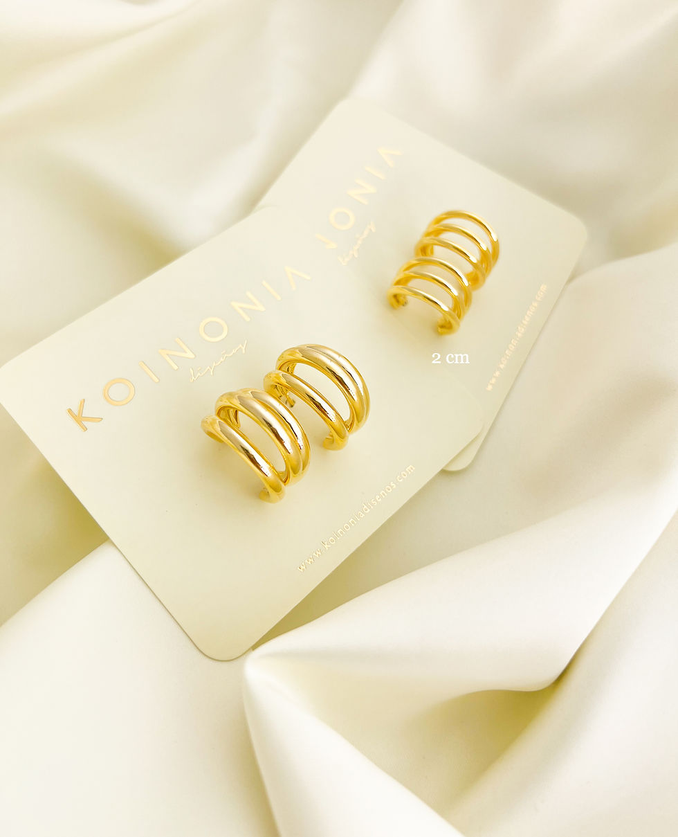 Miniatura: ARRACADA TALINA 07 / ORO LAMINADO 18k