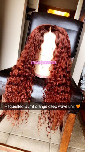 Burnt Orange Deep Wave Closure Unit 22 Kchantelcustoms