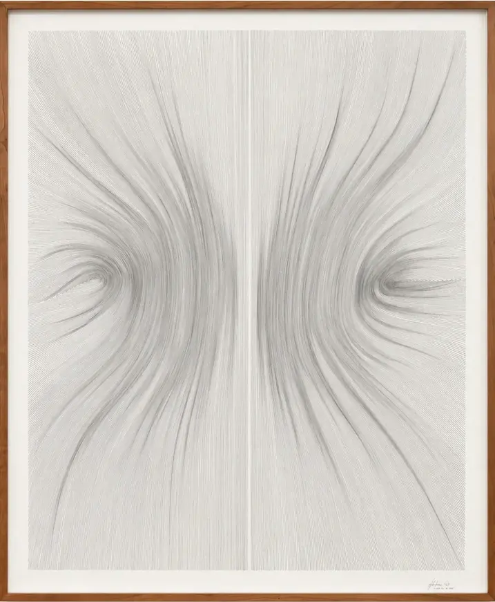 Hochformatige minimalistische Fineliner Zeichnung von John Franzen