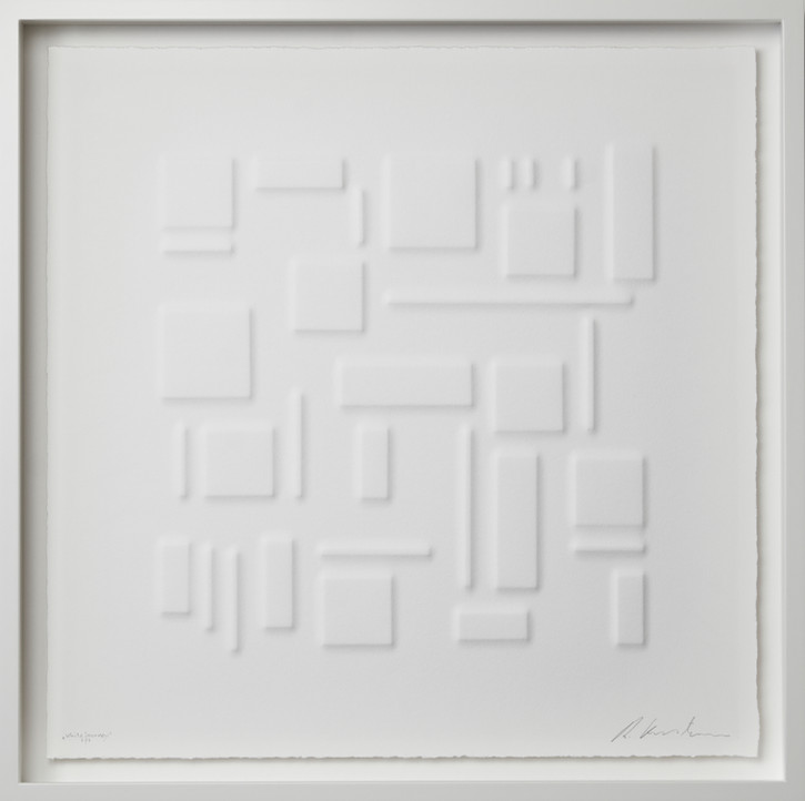 Ralph Kerstner White Journey 2020 Prägung in Büttenpapier 55 x 55 cm 7 Ex.