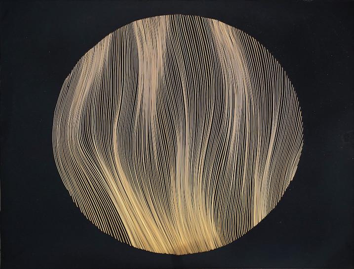 Runde Kupfergravur Kunstwerk von John Franzen in Frankfurter Galerie Schlieder Contemporary