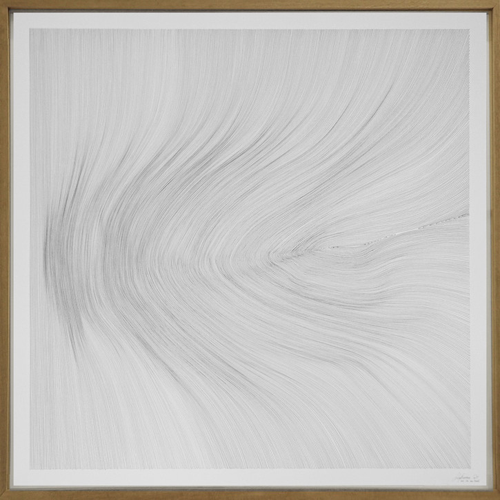 John Franzen Each Line one Breath 2019 Fineliner auf Papier 100 x 100 cm