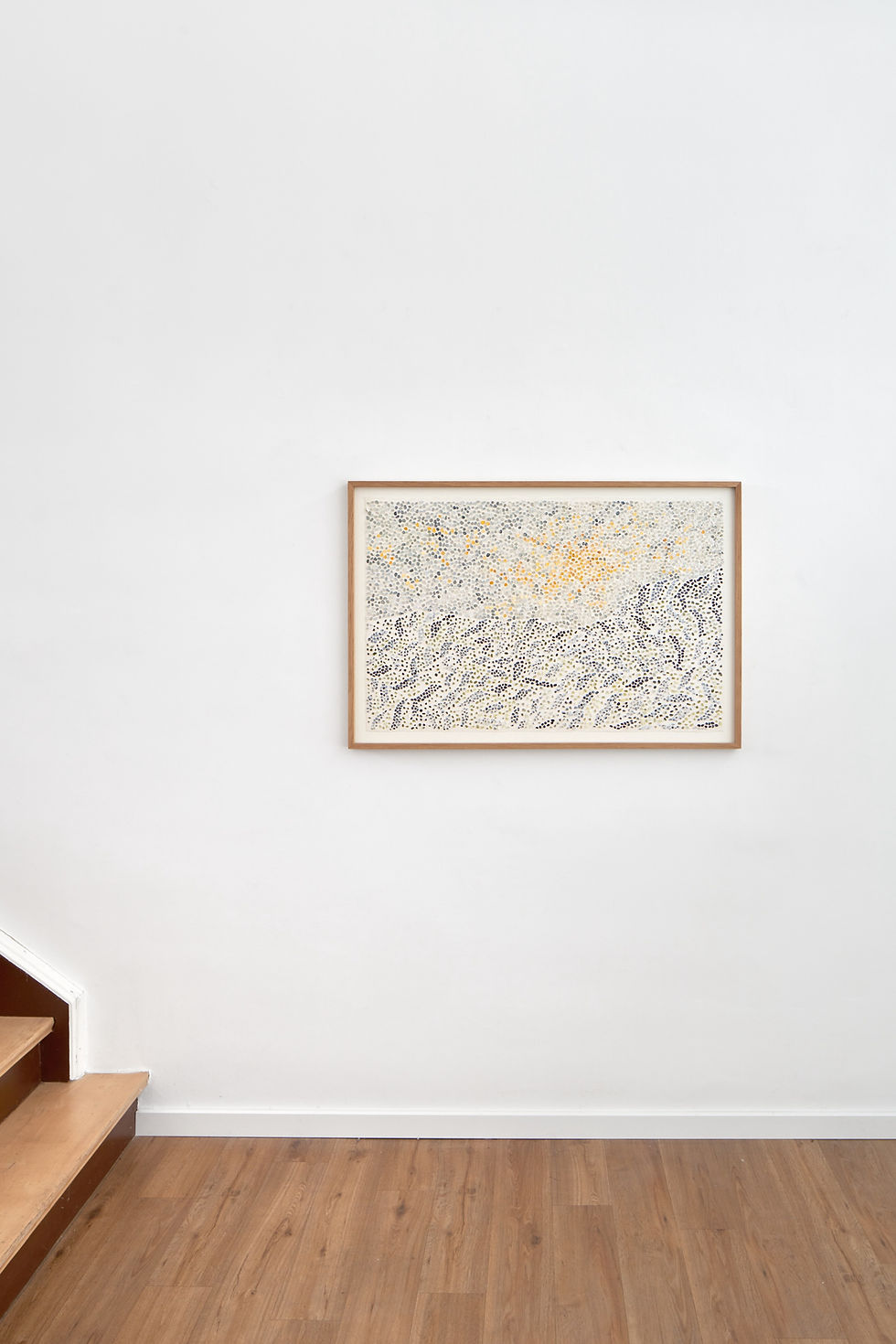 Miniaturbild: Ausstellungsansicht der feinen Struktur einer Papierarbeit von Silke Bonde