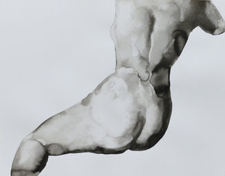 Figurative schwarze Tuschezeichnung eines weiblichen Aktes kaufen