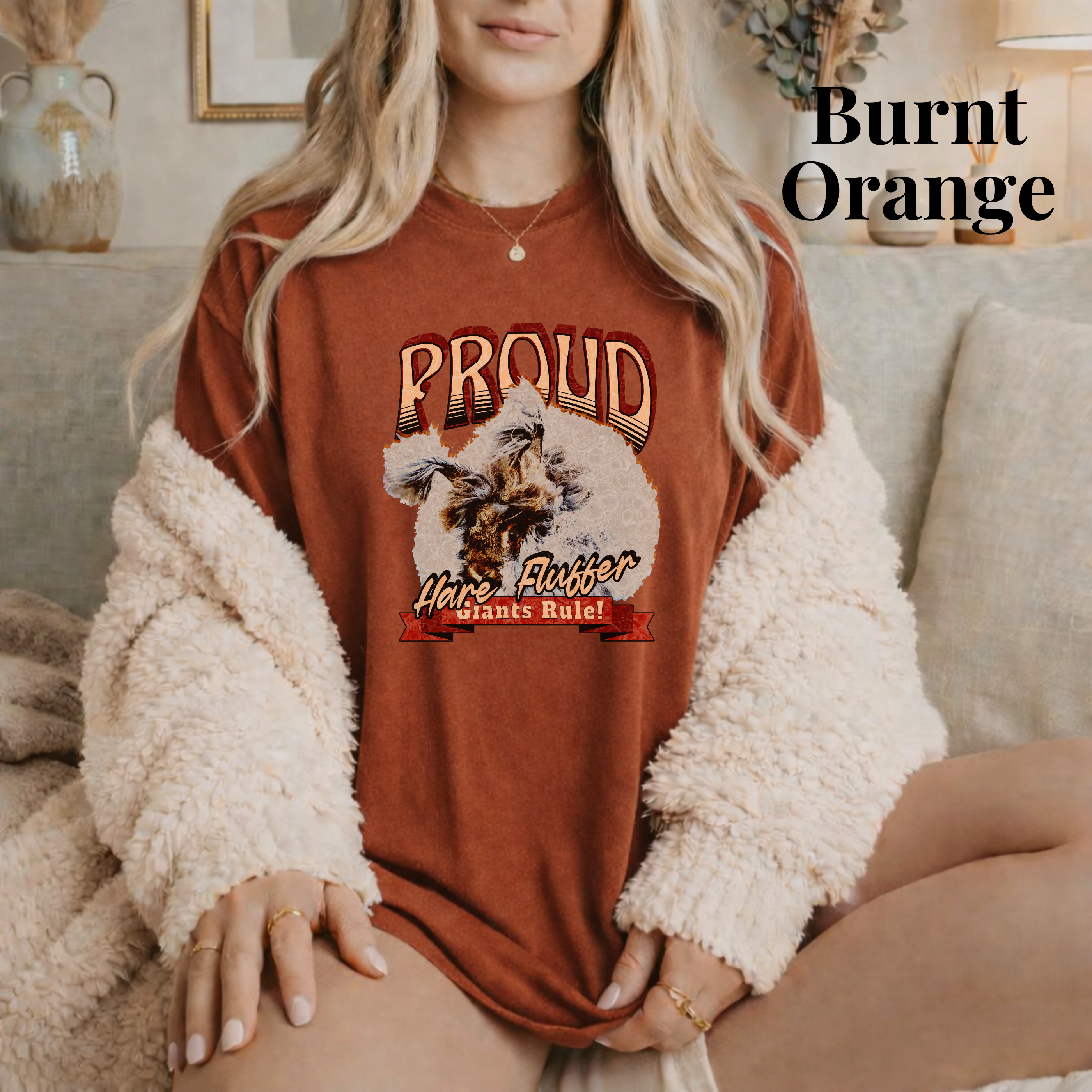Proud Fluffer Giant Angora T-Shirt | Unisex Comfort Colors | DT Flex Print