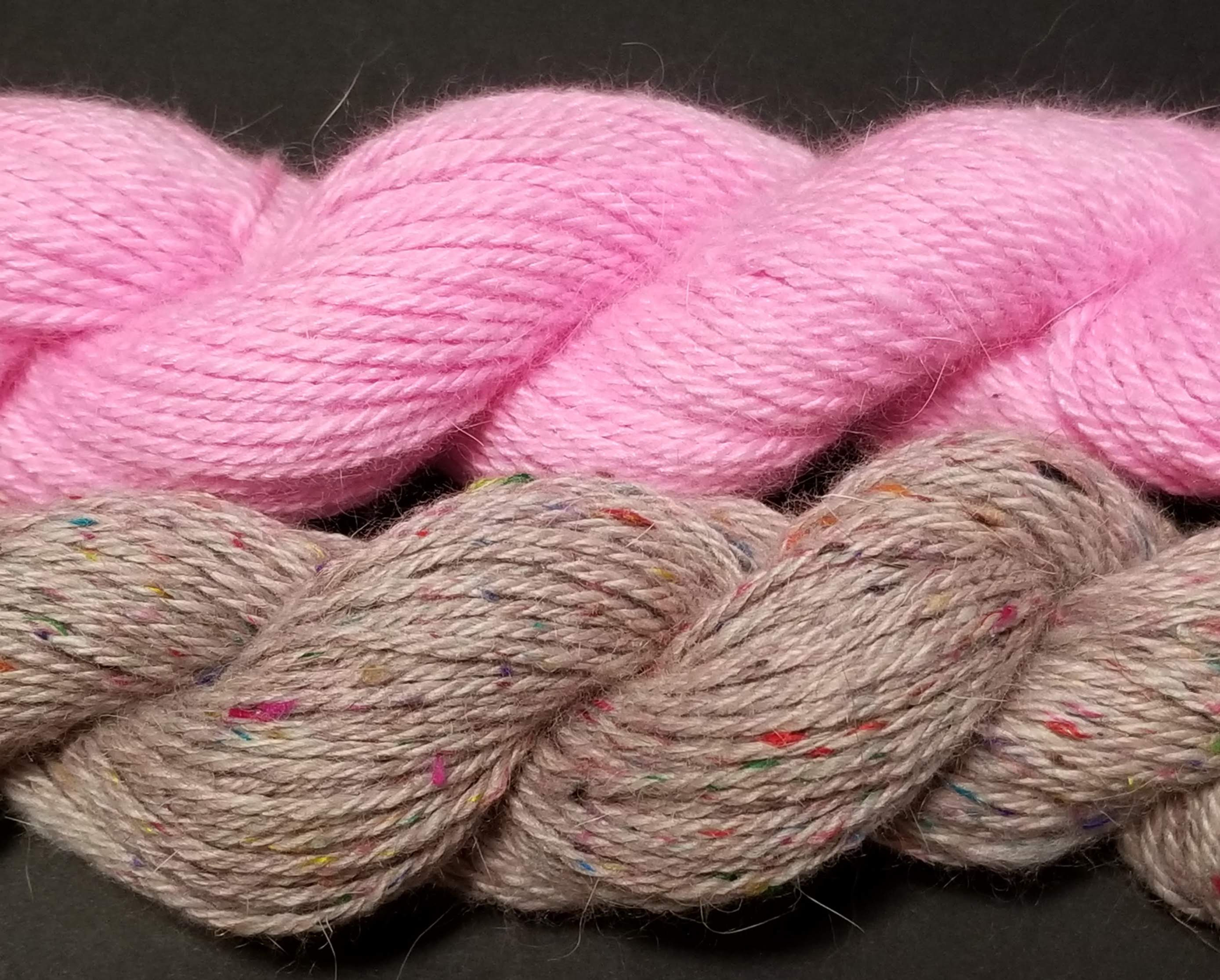 Bunny & Hearts Hat Kit Blushing Pink / Kissed With Pink Combo 85 yds per Skein