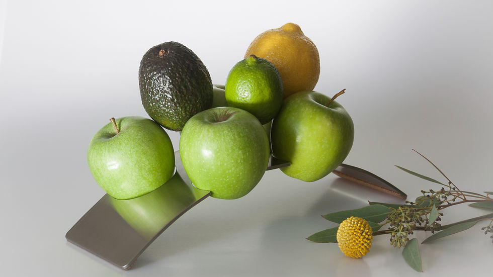Thumbnail: stainless stand with fruit, 3/4 view