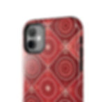 Thumbnail: Red Geometric Target Pattern Tough Phone Case — Protective Abstract Retro Design