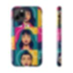 Thumbnail: Bold Pop Art Faces Tough Phone Case — Colorful Retro Portrait Protective Cover