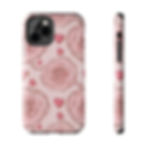 Thumbnail: Floral Heart Phone Case — Pink Rose Pattern Tough Protective Case