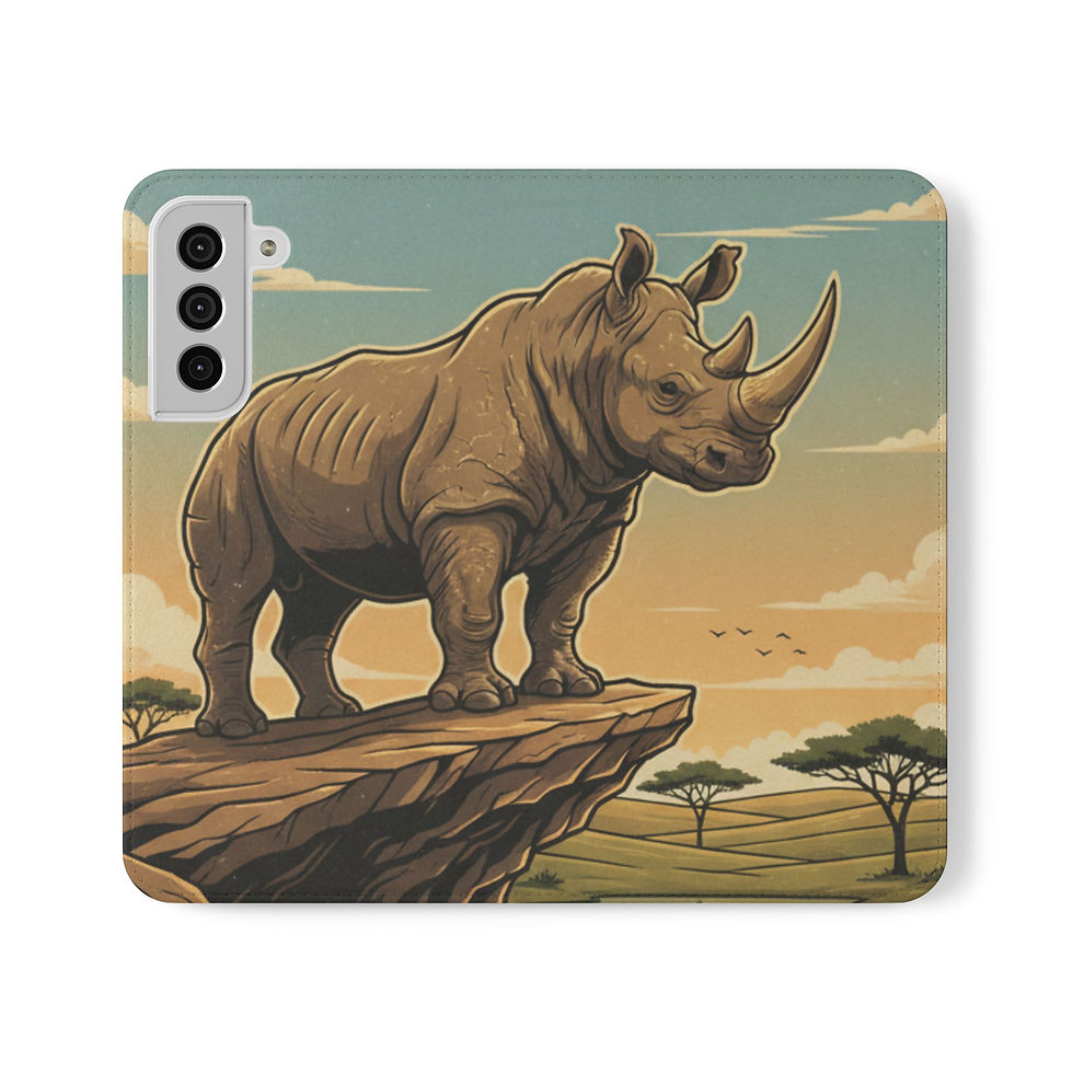 Thumbnail: Rhino Sunset Flip Phone Case – Safari Wildlife Wallet Case