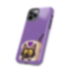Thumbnail: Purple Cute Cat-in-Bread Tough Phone Case — Cute Cat Heart Design