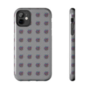Tough Phone Case — Abstract Floral Burst Pattern on Gray (Protective Slim Fit)