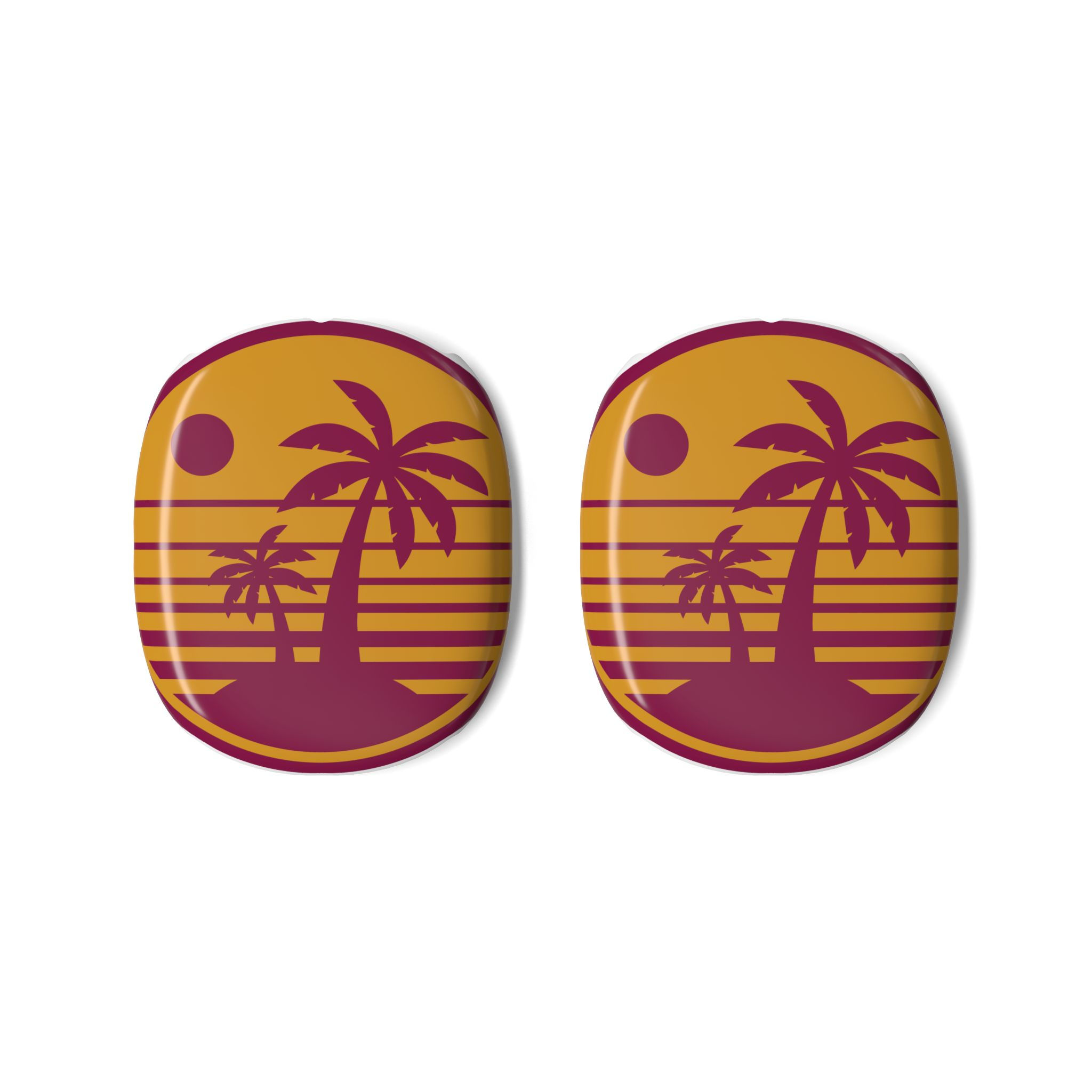 AirPods Max Shell Case — Retro Sunset Palm Tree Design