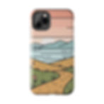 Thumbnail: Scenic Path Tough Phone Case — Pastel Lake & Mountain Protective Cover