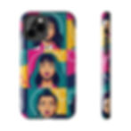 Thumbnail: Bold Pop Art Faces Tough Phone Case — Colorful Retro Portrait Protective Cover