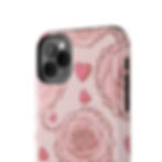 Thumbnail: Floral Heart Phone Case — Pink Rose Pattern Tough Protective Case