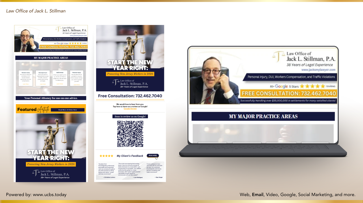 Email marketing design and assets for law