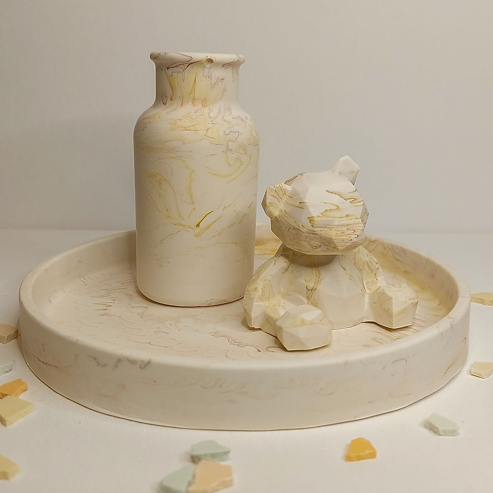 Miniature : Beertje Jesmonite  marmertechniek