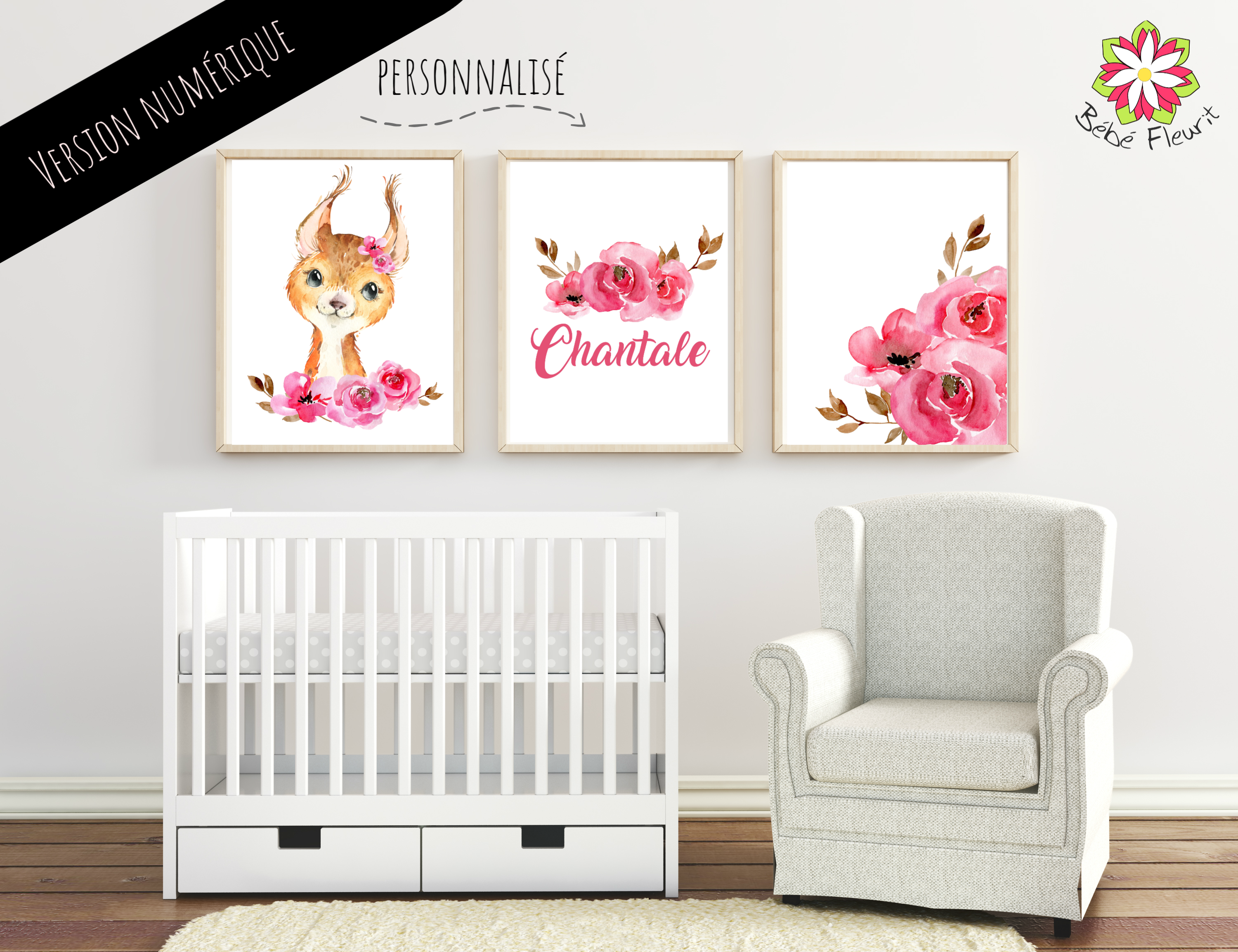 Ensemble 3 fichiers numérique personnalisé écureuil