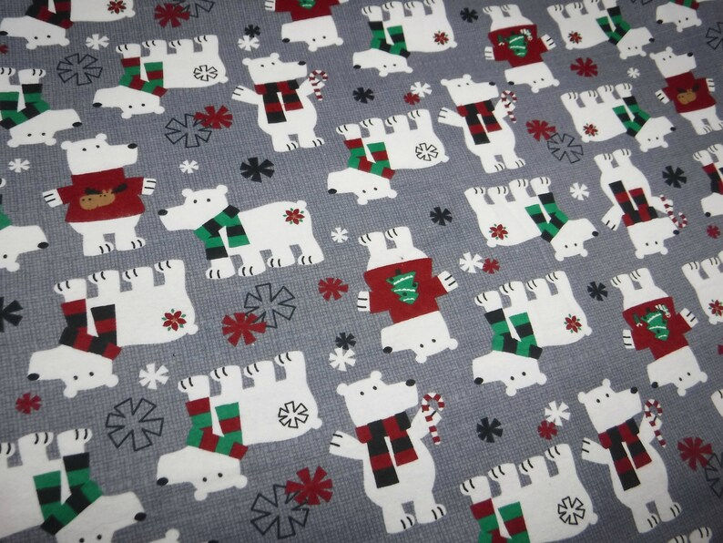 Miniature : Bas de noël personnalisé ours flanelle