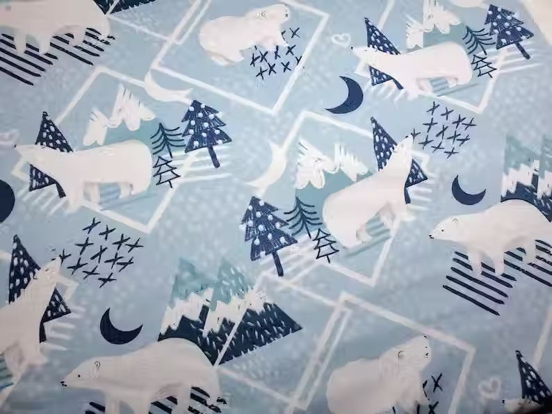 Miniature : Bas de noël personnalisé ours flanelle