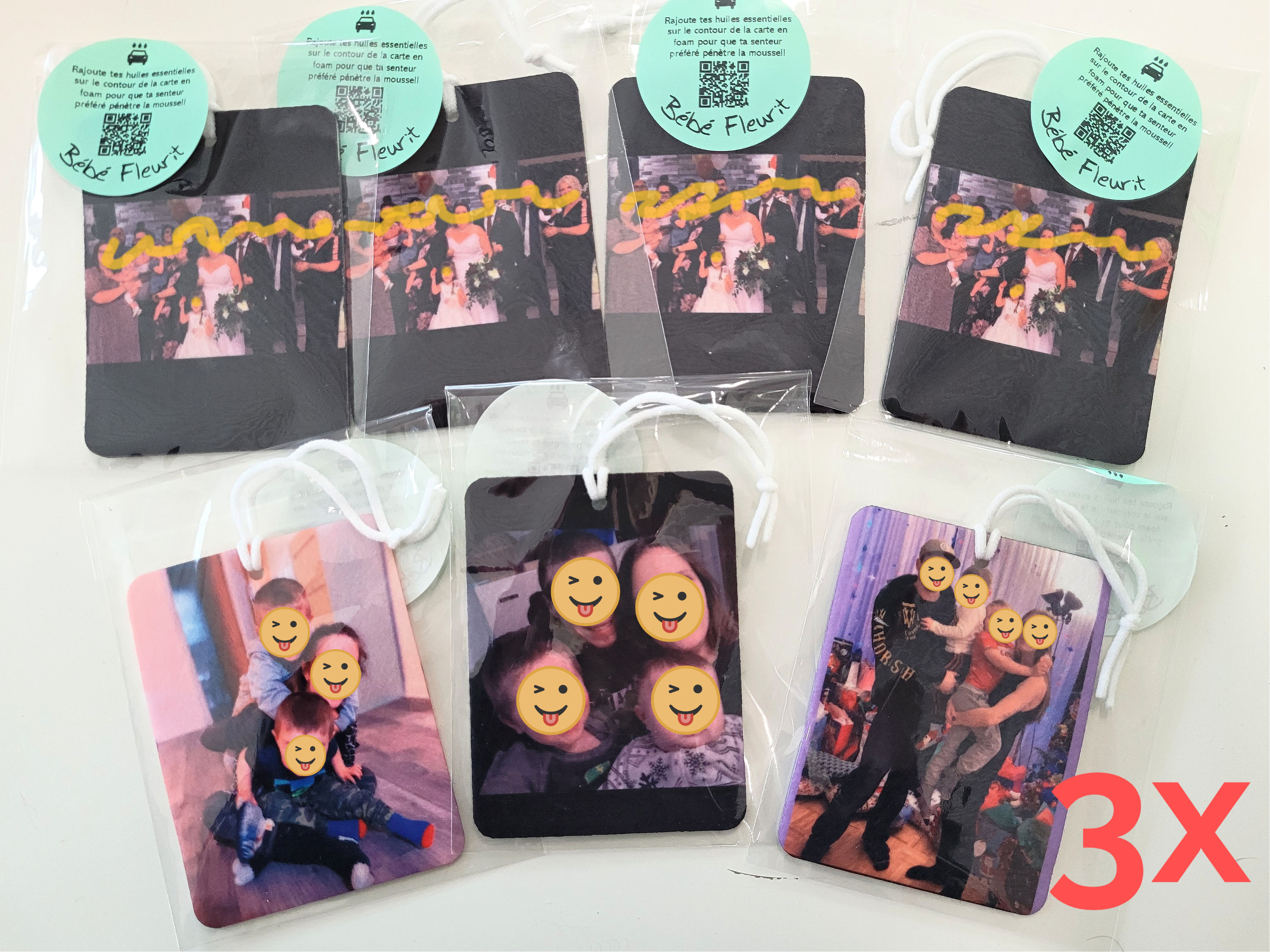 Désodorisant d'auto rétrovisseur 3x