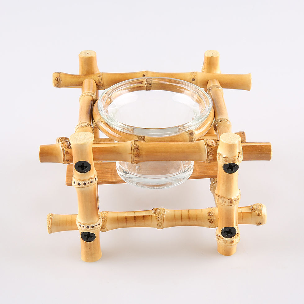 Thumbnail: Natural Bamboo Root Wooden Candle Holder