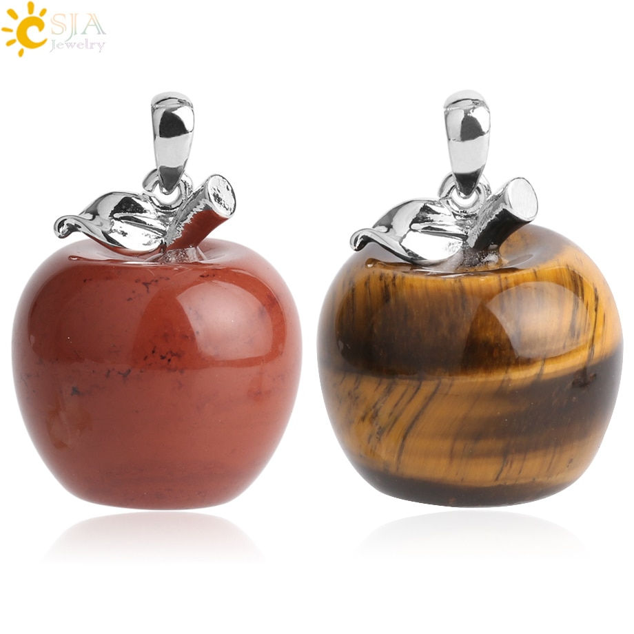 Thumbnail: Apple Natural Stone Pendant Crystal